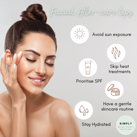 Advert for facial aftercare tips 